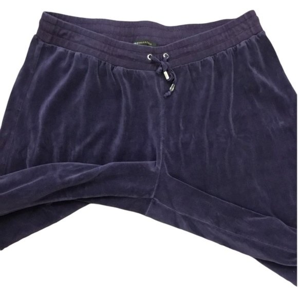 Y2K BcbgMaxazria Purple Velour Track Pants Rhinestone Detail Size 1X Women's - Picture 8 of 8